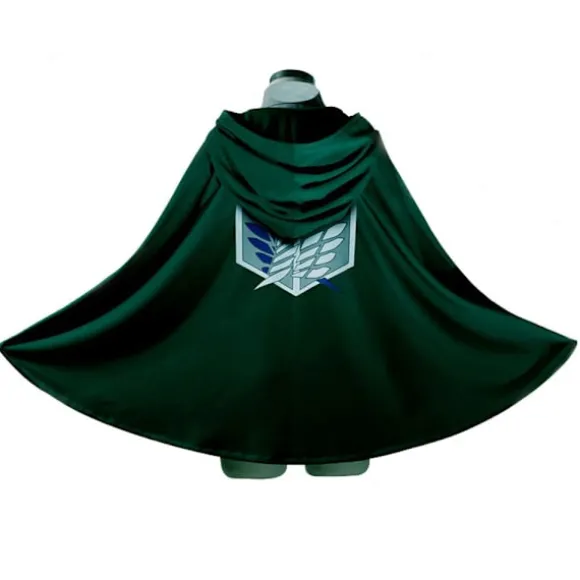 Attack On Titan Cloak Anime Cosplay kostume Grøn Cape Halloween L 2XL