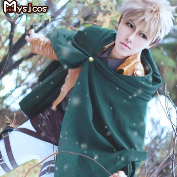 Attack On Titan Cloak Anime Cosplay kostume Grøn Cape Halloween L 2XL