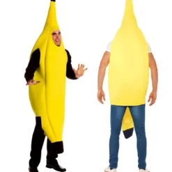 Attraktivt banankostume Voksen Deluxe Sæt til Halloween L