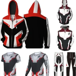 Avengers 4 Superhelteuniform Halloween Nat Performance kostume kortærmet.k short sleeve 5XL