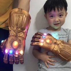Avengers Thanos Infinity Gauntlet LED-handsker Light Up Cosplay F Bronze S-Kids