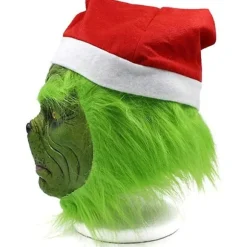(AZC) Jul Grinch Helhoved Latex Maske Voksen Julehat Monster Cosplay Karneval Party Kostume Maskerade Rekvisitter