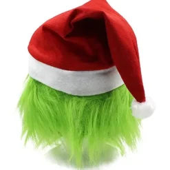 (AZC) Jul Grinch Helhoved Latex Maske Voksen Julehat Monster Cosplay Karneval Party Kostume Maskerade Rekvisitter