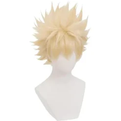 Bakugou Katsuki Paryk Blonde Parykker Med Pandehår Cosplay Rekvisit Anime Kostume Rekvisitter Til Manga Anime My Hero Academia
