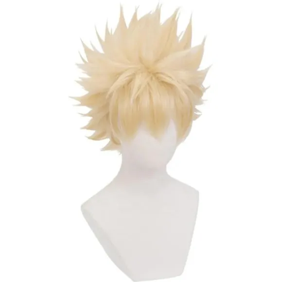 Bakugou Katsuki Paryk Blonde Parykker Med Pandehår Cosplay Rekvisit Anime Kostume Rekvisitter Til Manga Anime My Hero Academia
