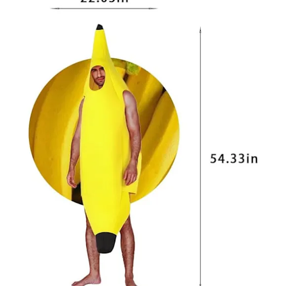 Banan Kostume til Voksne og Børn, Nemt Gruppekostume til Halloween, Julefester