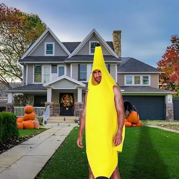 Banan Kostume til Voksne og Børn, Nemt Gruppekostume til Halloween, Julefester