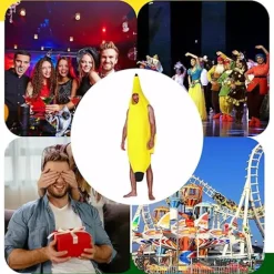 Banan Kostume til Voksne og Børn, Nemt Gruppekostume til Halloween, Julefester