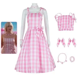 Barbie - Kostume - Kjole - Cosplay Halloween - Pink Pink m