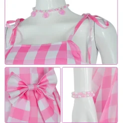 Barbie Kostume til Kvinder Barbie Kjole Bedårende Rosa Dame Cosplay Piger Tøj Kvinde Halloween Klassisk Dukke Rollespil Barbie Dress Up XL