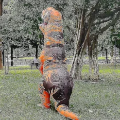Barn & Voksen Dinosaur Oppustelige Cosplay Kostumer T-rex Anime Tegneserie Festkjole Kostumer Halloween Kostume brown