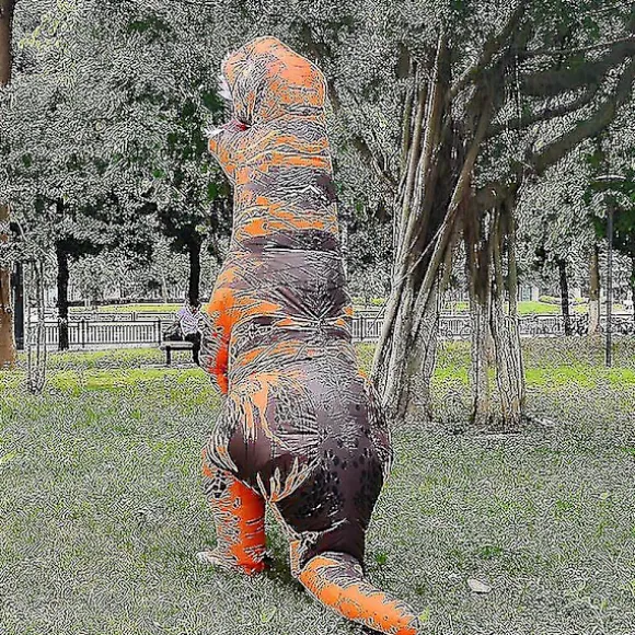 Barn & Voksen Dinosaur Oppustelige Cosplay Kostumer T-rex Anime Tegneserie Festkjole Kostumer Halloween Kostume brown