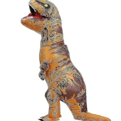 Barn & Voksen Dinosaur Oppustelige Cosplay Kostumer T-rex Anime Tegneserie Festkjole Kostumer Halloween Kostume brown