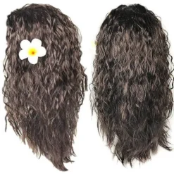 Barnepiger Animie Polynesisk Prinsesse Moana Parykker Hawaiiansk Cosplay Party Kostume Hår Fancy