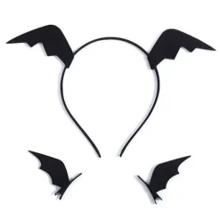 Bat Devil Vinge Hårbøjle Bat Hårklemmer Sæt Skridsikker Hovedbeklædning Fotorekvisitter Udklædning Halloween Cosplay Tilbehør