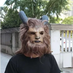 Beast Maske Beast Cosplay Maske med Paryk til Voksne 53-63CM