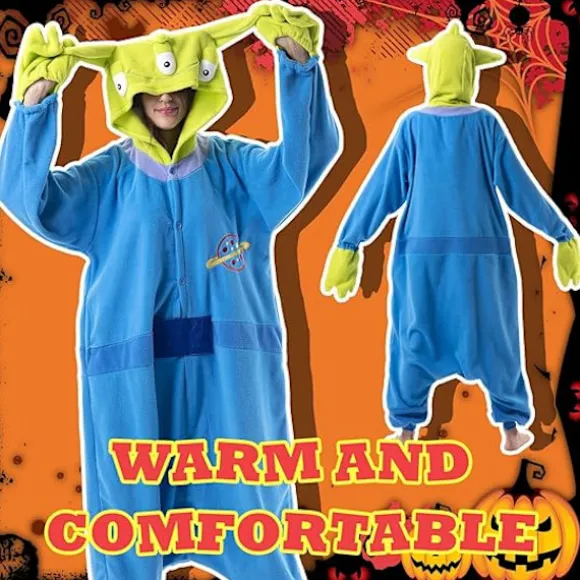 Beauty Shine Unisex Voksen Onesie Heldragt Pyjamas Cosplay Tegneserie Kostume Halloween Jul Natkjole Jumpsuit Aliens L 168-178cm Aliens