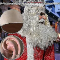 Bebetter Herre Julemand Maske, Jule Latex Maske, Julemand Hoved Maske, Realistisk Julemand Gammel Mand Maske med Rød Julemandshat til Fest