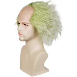 Beetlejuice 2 Cosplay Grøn Paryk Varmebestandigt Syntetisk Hår Festtilbehør White