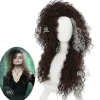 Bellatrix Lestrange Paryk, Lang Brun Blandet Bølget, Varmebestandig Cosplay Kostume Paryk + Parykhætte (FMY)