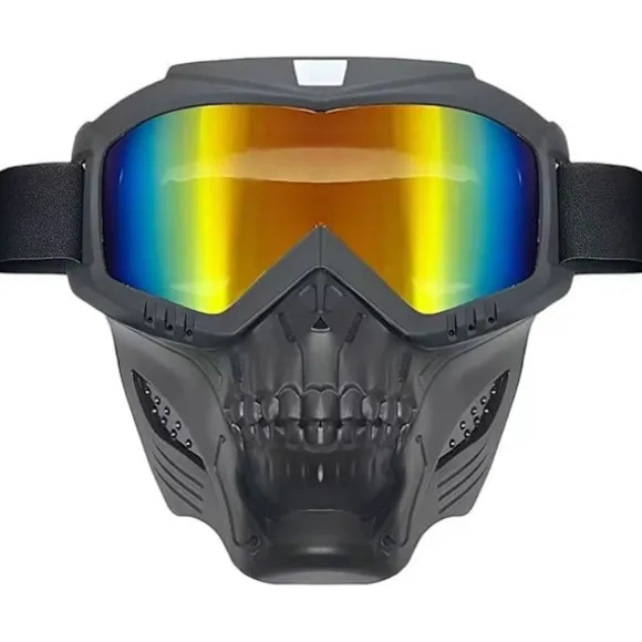 Beskyttelsesbriller til mænd og kvinder med maske, kranie-stil fuld dækning, anti-ridse, til dirtbike off-road skiløb