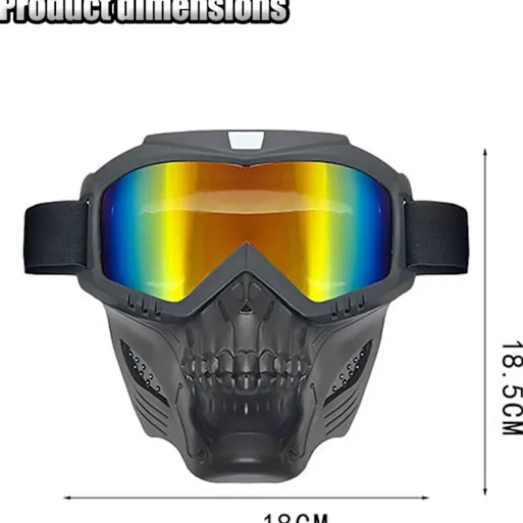 Beskyttelsesbriller til mænd og kvinder med maske, kranie-stil fuld dækning, anti-ridse, til dirtbike off-road skiløb