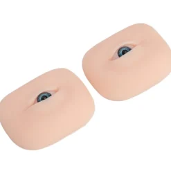 Blå 5D Fleksibel Silikone Øjenmodel til Piercing Sutur Makeup Træningsøvelse