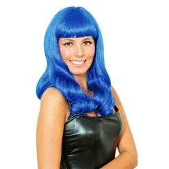 Blå Peruk Katy Maskerad Blue one size