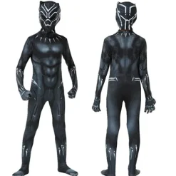 Black Panther Cosplay Bodysuit til børn og voksne, Superhelt Heldragt til Halloween, Cosplay-arrangementer, Comic Con og temafester 110cm