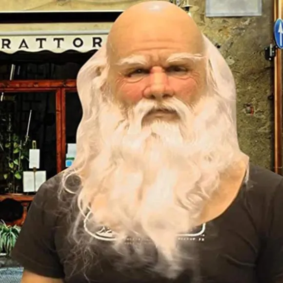 Blød Julemand Voksen My Old Man Jul Ferie Sjov Latex Maske V without a hat Santa