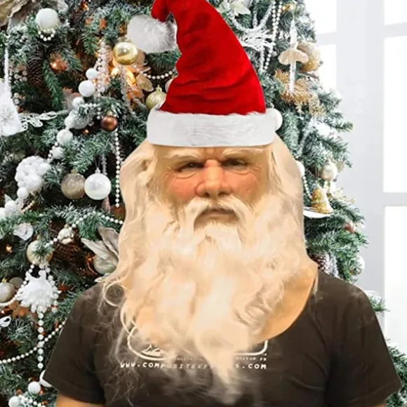 Blød Julemand Voksen My Old Man Jul Ferie Sjov Latex Maske V without a hat Santa