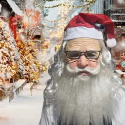Blød Julemand Voksen My Old Man Jul Ferie Sjov Latex Maske V without a hat Santa