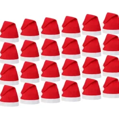 Blød og behagelig Santa Hat i stof til feriebrug, julemandshatte i bulkpakke med udsøgt håndværk, festligt hovedbeklædning til familien