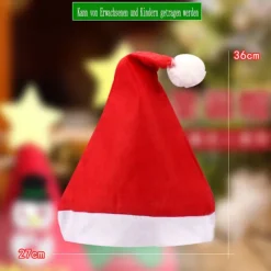 Blød og behagelig Santa Hat i stof til feriebrug, julemandshatte i bulkpakke med udsøgt håndværk, festligt hovedbeklædning til familien