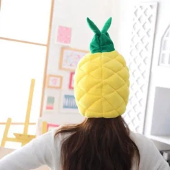 Blød varm ananas cap frugt plys hatte ørevarmere PP bomuld fyldt beanies til kvinder voksen hat foto rekvisitter