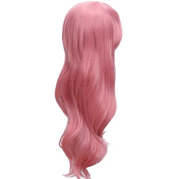 Bølget Krøllet Paryk Til Kvinder Sceneoptræden Naturligt Udseende Pink Hårstykke 1Sæt Pink Pink 43.00X15.00X0.10CM