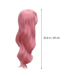Bølget Krøllet Paryk Til Kvinder Sceneoptræden Naturligt Udseende Pink Hårstykke 1Sæt Pink Pink 43.00X15.00X0.10CM