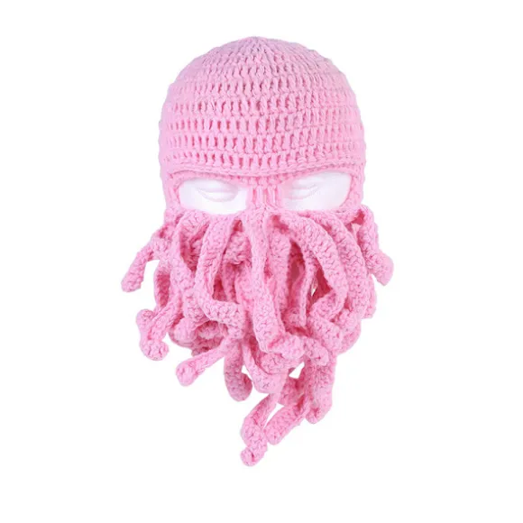 Blæksprutte Blæksprutte Bomuldshat Skør Fest Blækspruttehat Balaclava Hat Pink