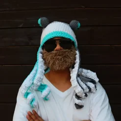 Blæksprutte Voksen Tentakel Hue Håndvævet Strikket Blæksprutte Hue Jul Halloween Kostume Cosplay (Hvid)