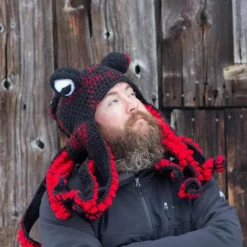 Blæksprutte Voksen Tentakel Hue Håndvævet Strikket Blæksprutte Hue Jul Halloween Kostume Cosplay (Hvid)