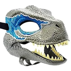 Blodig Dyremaske Skræmmende Tyrannosaurus Rex Dinosaurmaske Slangemund Halloween Latex Godzilla Hovedbeklædning Blue