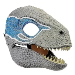 Blodig Dyremaske Skræmmende Tyrannosaurus Rex Dinosaurmaske Slangemund Halloween Latex Godzilla Hovedbeklædning Blue