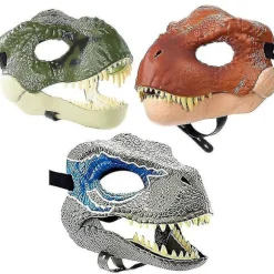 Blodig Dyremaske Skræmmende Tyrannosaurus Rex Dinosaurmaske Slangemund Halloween Latex Godzilla Hovedbeklædning Blue