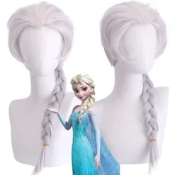 Blond Flettet Elsa Cosplay Paryk Syntetisk Hår Parykker Halloween Fest Dagligdags Kostume Paryk (Til Børn og Voksne)