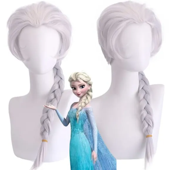 Blond Flettet Elsa Cosplay Paryk Syntetisk Hår Parykker Halloween Fest Daglig Kostume Paryk (Til Børn og Voksne)