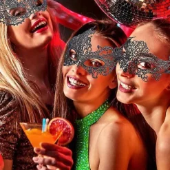 Blonde øjenmaske til kvinder, sexet maskerade maske til kvinder, elegant gallamask til Halloween maskeradefest