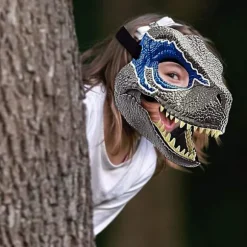 Blue Dinosaur Mask Jurassic World Raptor Dinosaur Accessories Dino Cosplay Props Festival Carnival Presents wz