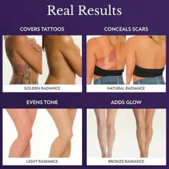 Body Coverage Perfector Vandtæt Ben- og Kropsmakeup - Tatoveringsdækkende Makeup - Lys Natur - 100ml Warn Radiance