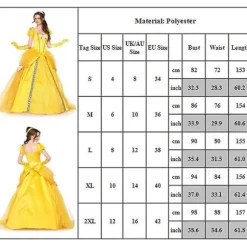 Bog Uge Kvinder Disney Skønheden og Udyret Prinsesse Belle Voksen Udklædning Halloween Fest Kostume Cosplay M