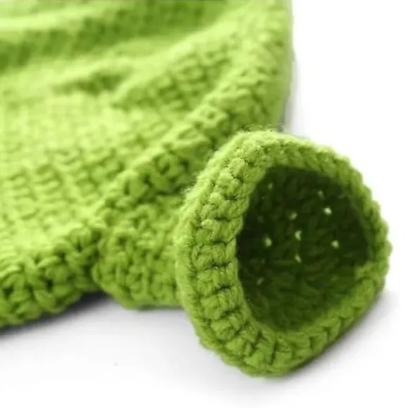 BraVärdeVarm Unisex Håndlavet Shrek Hue - Varm og Holdbar Håndlavet Hue - Uld Vinterhue til Mænd og Kvinder - Grøn